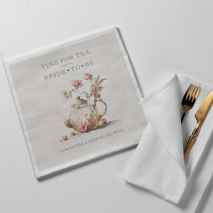 Wildflower Tea Party Watercolor Tea Bridal Shower Napkin
