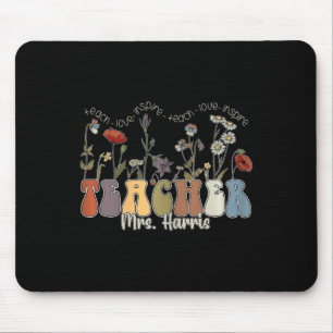 Wildflower Teacher Name Mrs Harris Mouse Mat