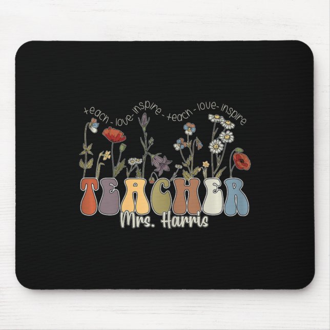 Wildflower Teacher Name Mrs Harris  Mouse Mat (Front)