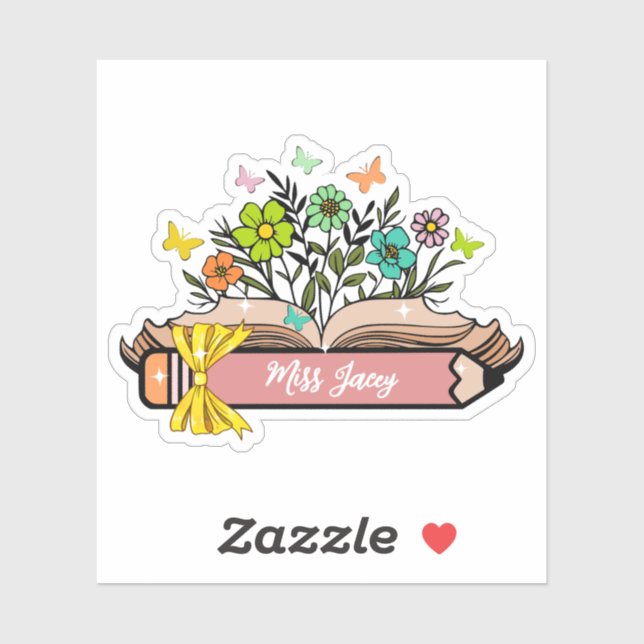 Wildflower Teacher Name, Personalised Teacher,gift (Sheet)