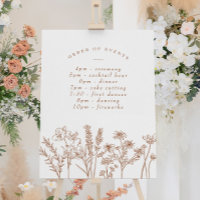 Wildflower Terracotta Wedding Schedule of Events