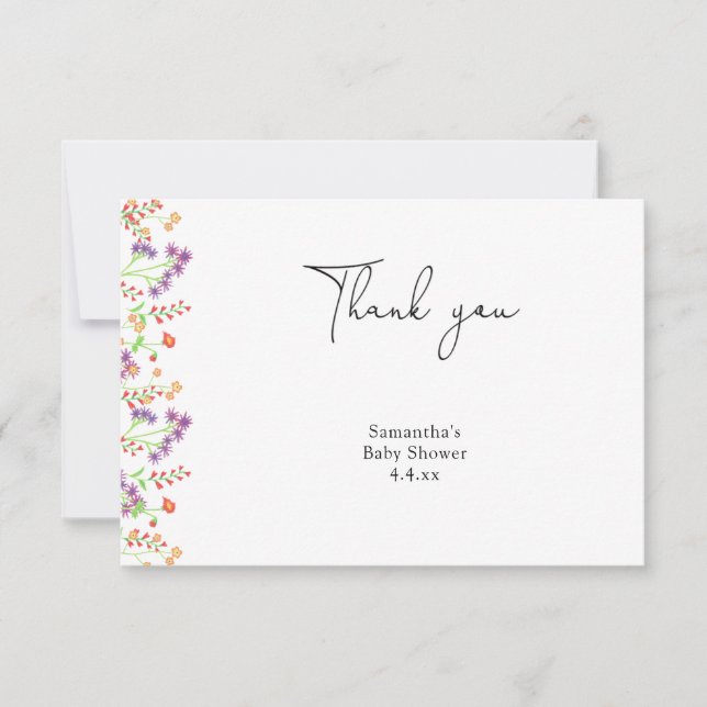 Wildflower thank you baby shower (Front)