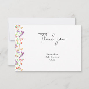 Wildflower thank you baby shower