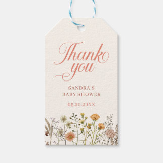 Wildflower Thank You Baby Shower Gift Tags