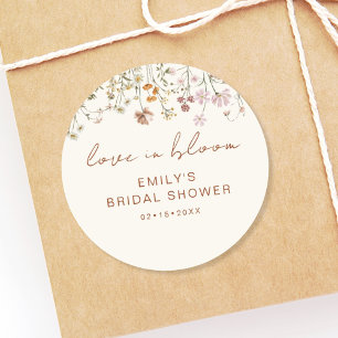 Wildflower Thank You Bridal Shower Love In Bloom Classic Round Sticker