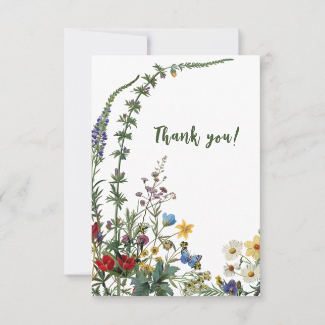 Wildflower Thank You Card and Envelope (Front)