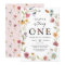 Wildflower Theme Girl 1st Birthday Invitation