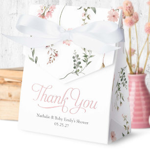 Wildflower themed elegant baby shower favor favour box