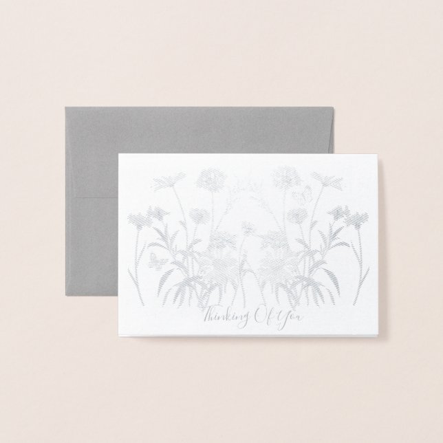 Wildflower Thinking Of You Foil Card (Front With Envelope)