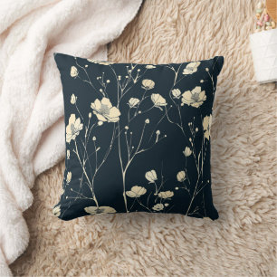wildflower throw pillow, floral decorative pillow, cushion