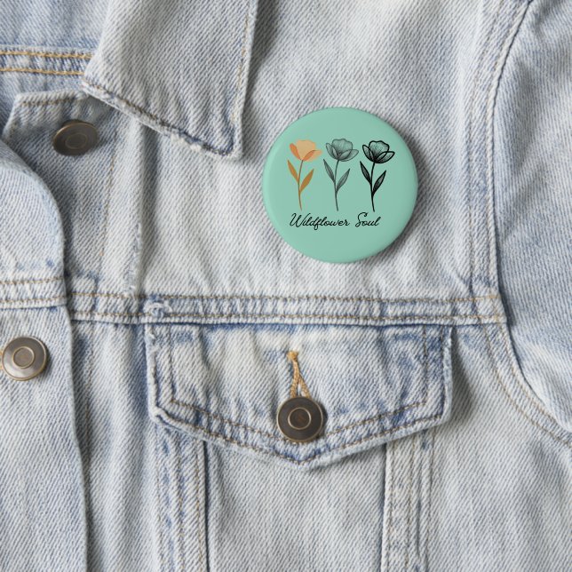 Wildflower trendy Design 6 Cm Round Badge (In Situ)