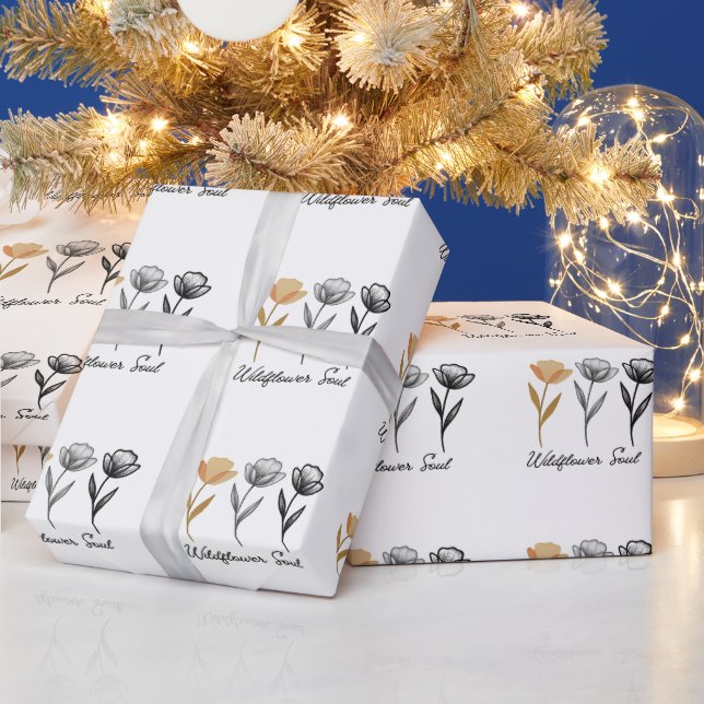 Wildflower trendy Design Wrapping Paper (Holidays)