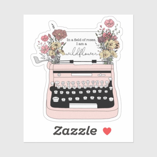 Wildflower Typewriter Sticker (Sheet)