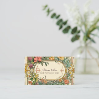 Wildflower Victorian Ornate Border Business Card