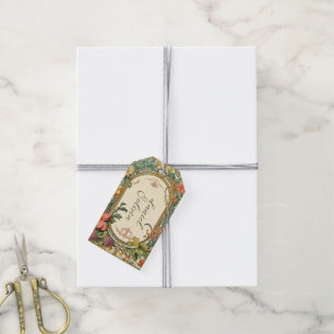 Wildflower Victorian Ornate Border Wedding Gift Tags