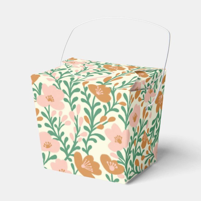Wildflower Vines Pink Blooms Floral Elegant Custom Favour Box (Front Side)