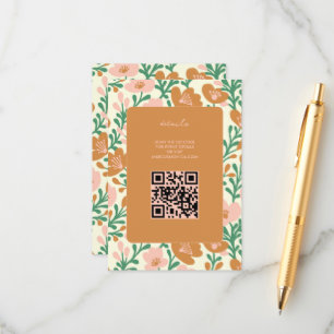 Wildflower Vines Pink Green Custom WEDDING  Enclosure Card