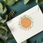 Wildflower Vines Pink Green Elegant Wedding Custom Classic Round Sticker<br><div class="desc">Perfect floral pattern sticker for a custom wedding, engagement, bridal shower, or birthday. Click "personalise" to add your own text, change the colours, layouts and fonts. I have matching envelopes, invitations, RSVP cards, napkins, paper plates, cups, menus, gift boxes, thank you cards and more! Check out my shop for lots...</div>