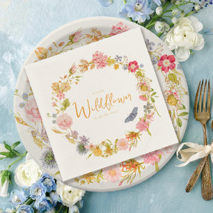 Wildflower Vintage Botanical Baby Shower Napkin