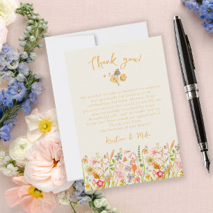 Wildflower Vintage Botanical Baby Shower Thank You Card