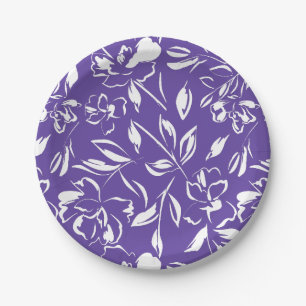Wildflower Violet Baby Shower  Paper Plate