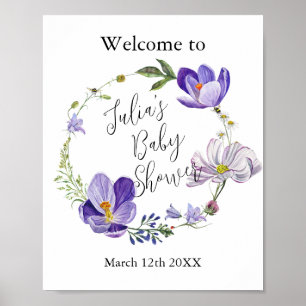 Wildflower Violet Baby Shower Poster