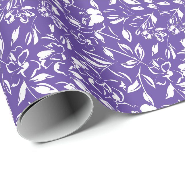 Wildflower Violet Baby Shower  Wrapping Paper (Roll Corner)