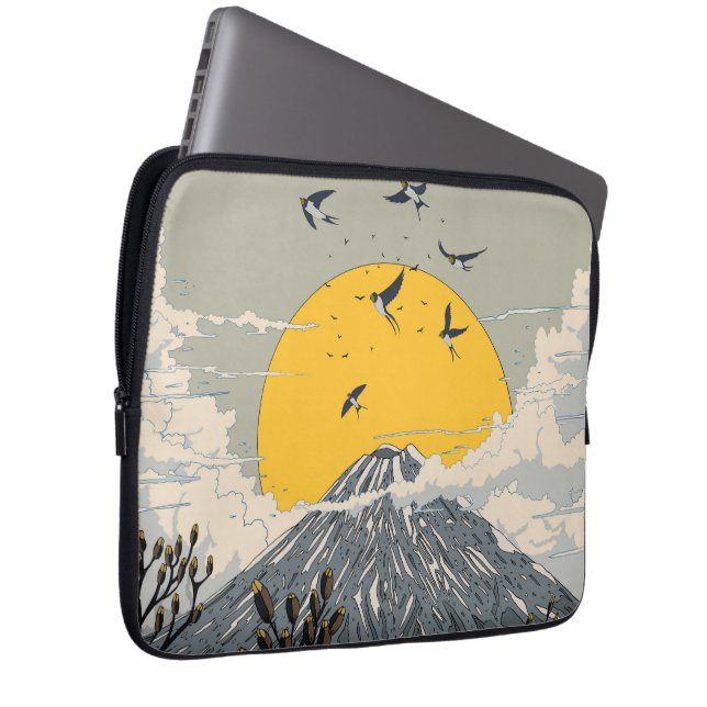 Wildflower Volcano Mountain Laptop Sleeve (Front Right)
