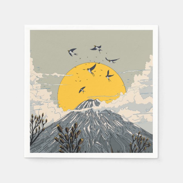 Wildflower Volcano Mountain Napkin (Front)