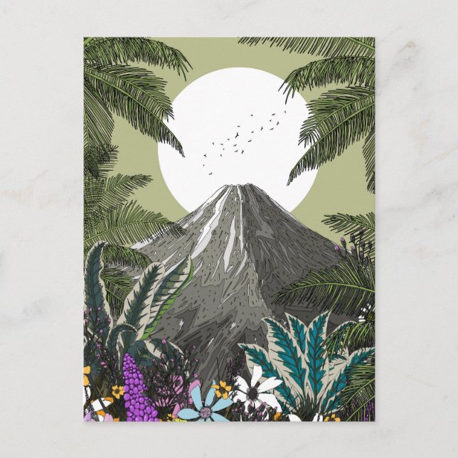 Wildflower Volcano Mountain Postcard (Front)