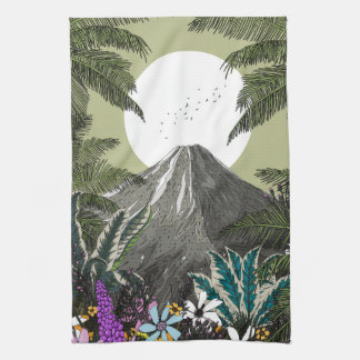 Wildflower Volcano Mountain Tea Towel
