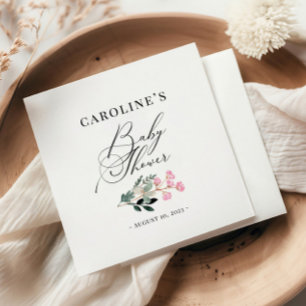 Wildflower Watercolor Baby Shower Napkins