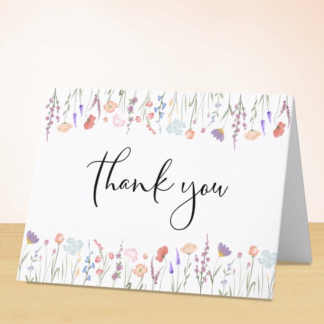 Wildflower Watercolor Baby Shower Thank You Card (Creator Uploaded)