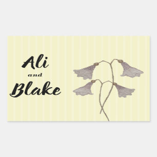 Wildflower Watercolor Botanical Flowers Rectangular Sticker