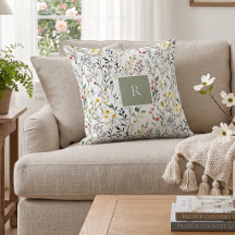 Wildflower Watercolor Botanical Monogram 