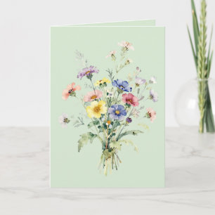 Wildflower Watercolor Bouquet Card