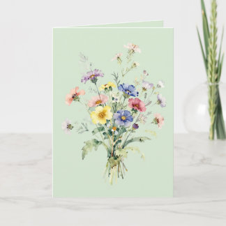 Wildflower Watercolor Bouquet Card