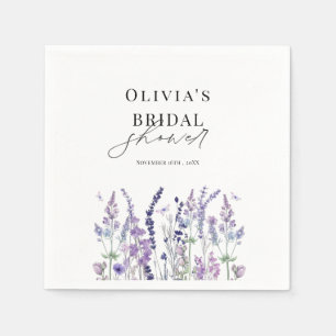 Wildflower Watercolor Floral Bridal Shower Napkin
