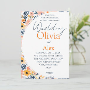 Wildflower Watercolor Floral Invitation