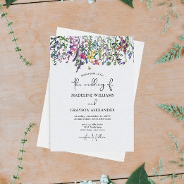 Wildflower Watercolor Floral Invitation