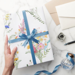 Wildflower Watercolor Floral Pattern Wrapping Paper