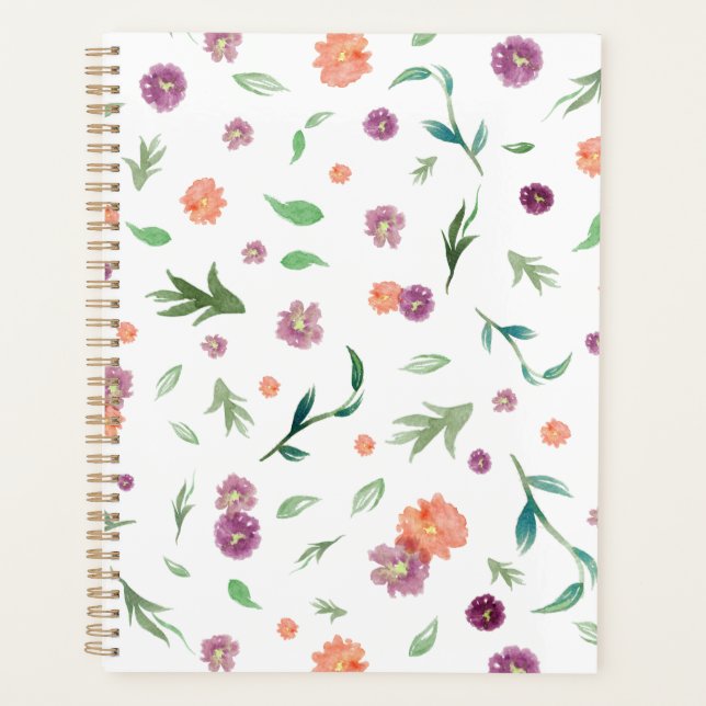 Wildflower Watercolor Floral Planner (Front)