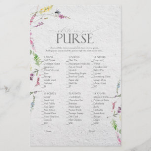 Wildflower Watercolor Foral Bridal Shower Game