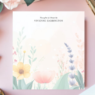 Wildflower Watercolor Pastel Personalised Notepad