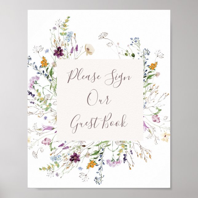Wildflower Watercolor Please Sign our Guest (Front)