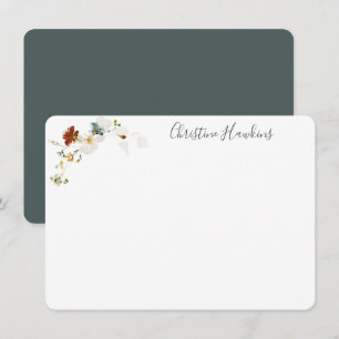 Wildflower Watercolor Pretty Floral Personalised N Card