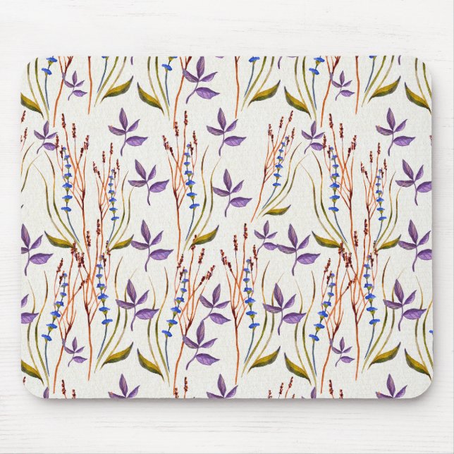Wildflower Watercolor Print Mouse Mat (Front)