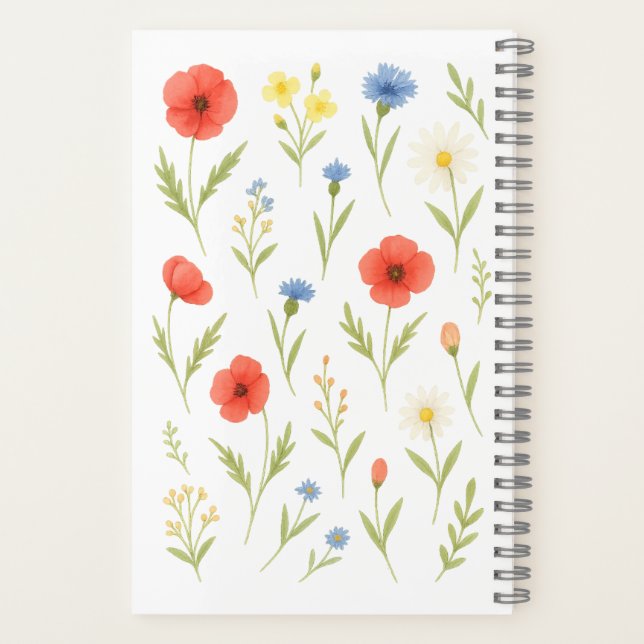 Wildflower Watercolor Softcover Notebook (Back)