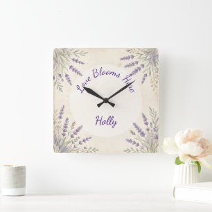 Wildflower Watercolor Vintage Personalised Clock