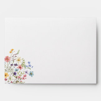 Wildflower Watercolor Wedding Envelope